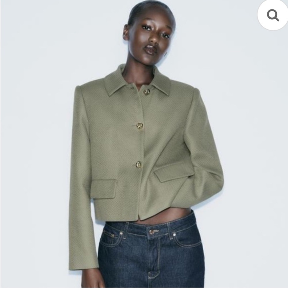 NWOT ZARA Pique Lapel Collar Blazer
